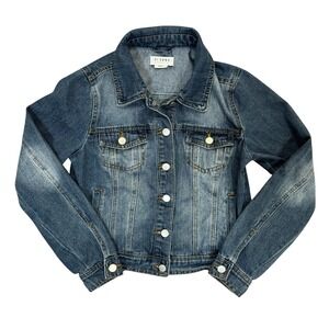 Ci Sono Classic Trucker Blue Denim Jean Jacket Women's Size Small